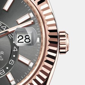 Rolex Sky-Dweller 42mm, 18k Everose Gold, Oysterflex, Ref# 326235-0006 1:1