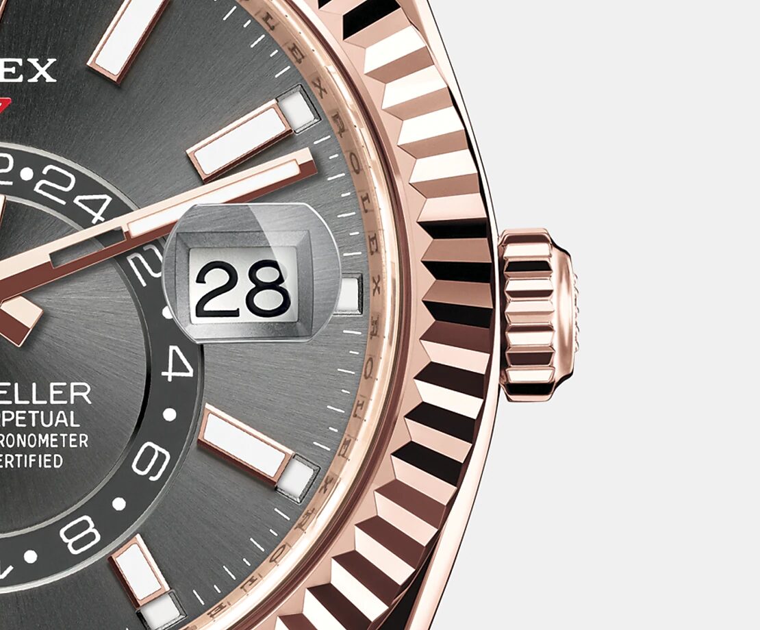 Rolex Sky-Dweller 42mm, 18k Everose Gold, Oysterflex, Ref# 326235-0006 1:1