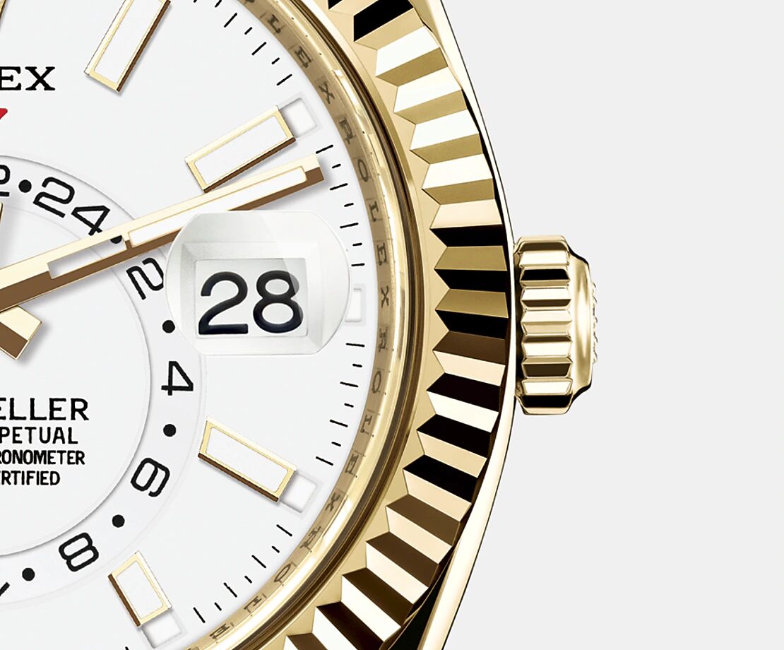 Rolex Sky-Dweller 42mm, 18k Yellow Gold, Oysterflex Ref# 326238-0006 1:1