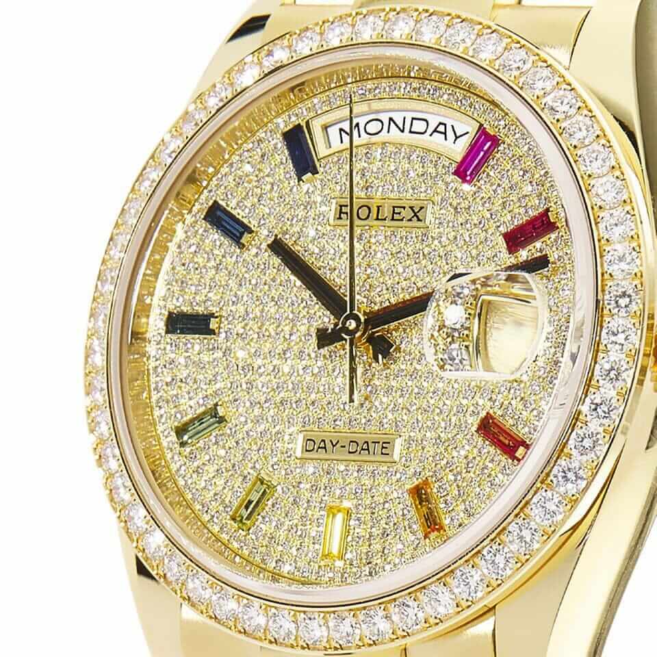 Rolex Day-Date 128348RBR “Pave Diamond Dial” Perfect Edition 1:1