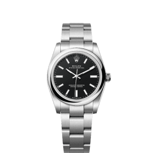 Unworn 2025, Rolex Oyster Perpetual, Oystersteel, 34mm, Black dial, Domed Oyster, Ref# 124200-0010, box and papers 1:1