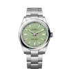 Unworn 2025, Rolex Oyster Perpetual, Oystersteel 41mm, Pistachio-green dial, Domed Oyster, Ref# 134300-0006, box and papers 1:1