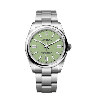 Unworn 2025, Rolex Oyster Perpetual, Oystersteel 41mm, Pistachio-green dial, Domed Oyster, Ref# 134300-0006, box and papers 1:1
