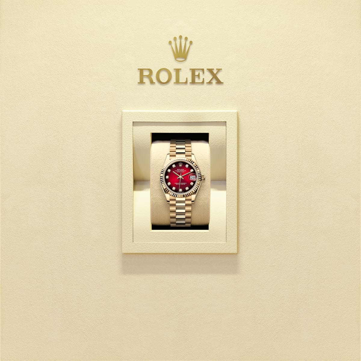 Unworn 2025, Rolex Datejust 31, 18k Yellow Gold, Diamonds, Ref# 278278-0049, box and papers 1:1
